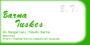 barna tuskes business card
