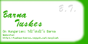 barna tuskes business card